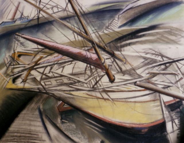 Boat with Refinery (Abstract)